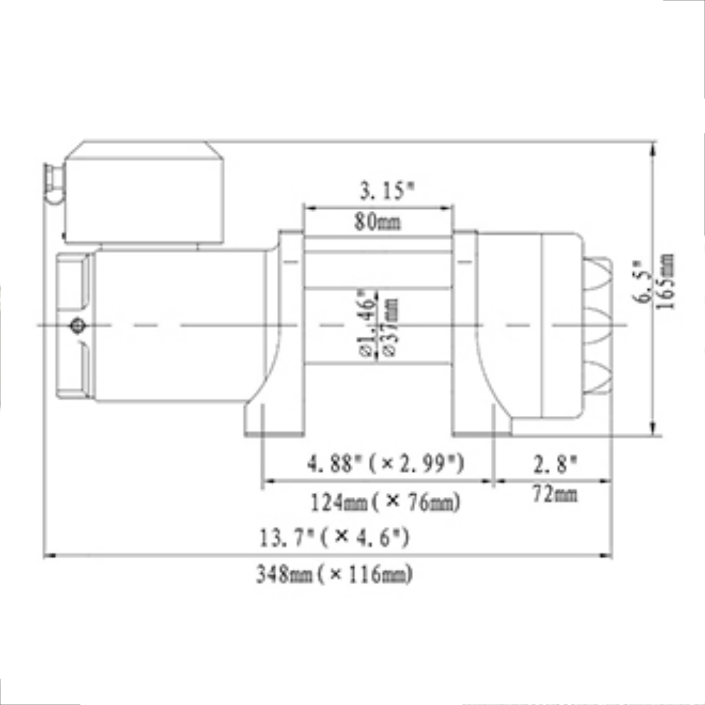 Horntools, Seilwinde 1,6t, Gamma 3.5 ATV, 24V, 25m Kunststoffseil