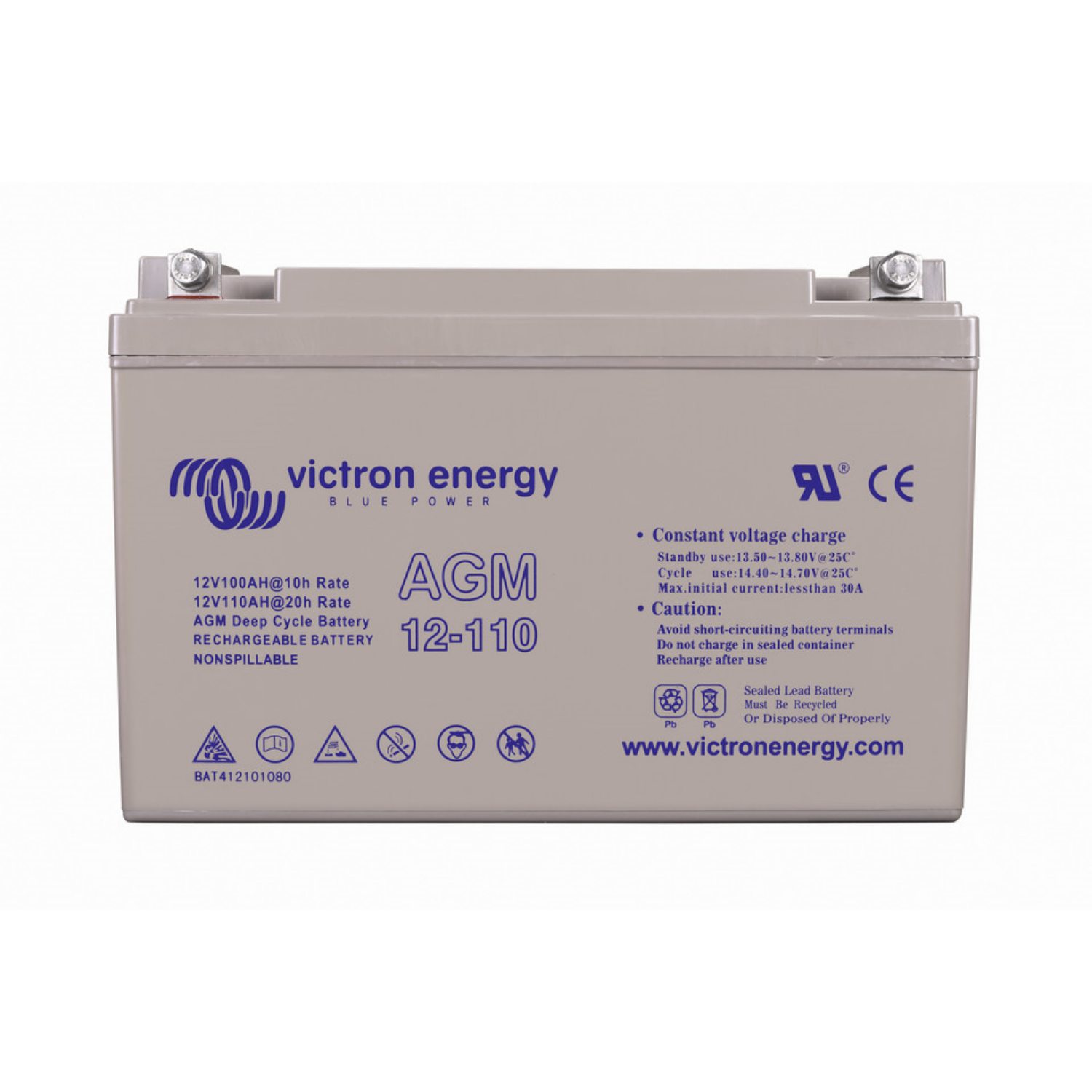 Victron Energy, 12V/110Ah AGM Deep Cycle Batterie, M8
