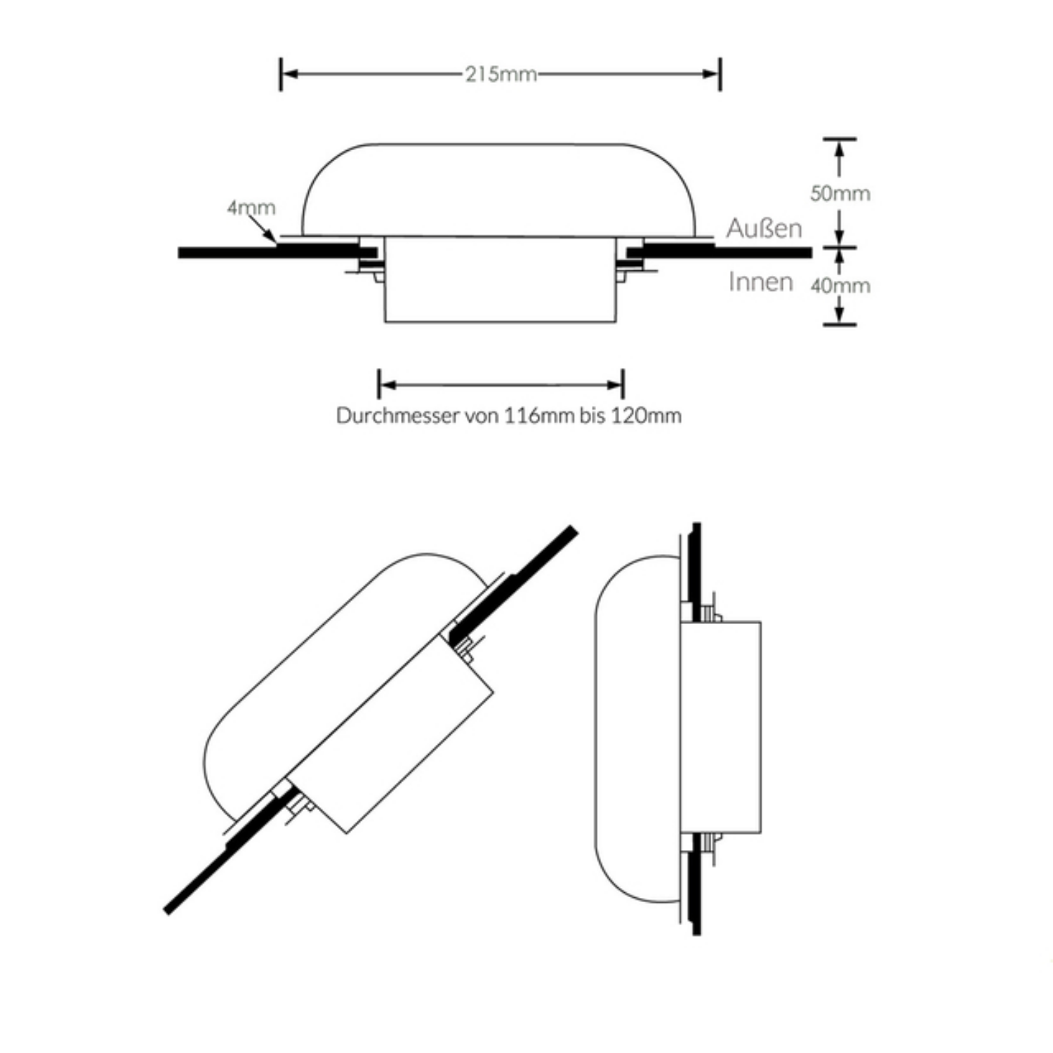 Solarlüfter Edelstahl, mit Batterie