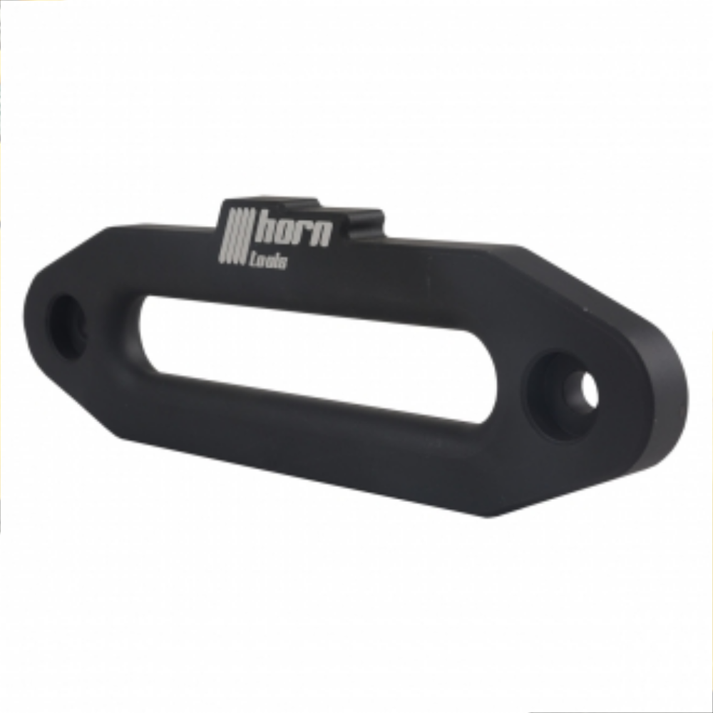 Horntools, Seilwinden Seilfenster Alu schwarz für Kunststoffseil mit horntools-Logo