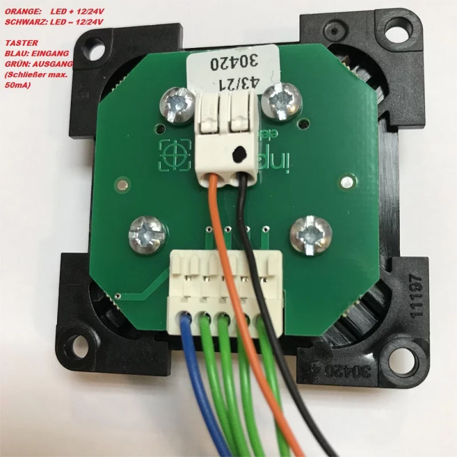 Inprojal 4-Fach Tasterelement, 4 Schliesser, SMD Kurzhubtaster, schwarz satiniert