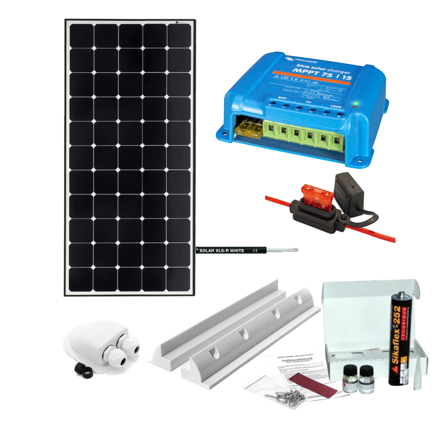 Solaranlage Komplettset 120W Sunpower-Modul