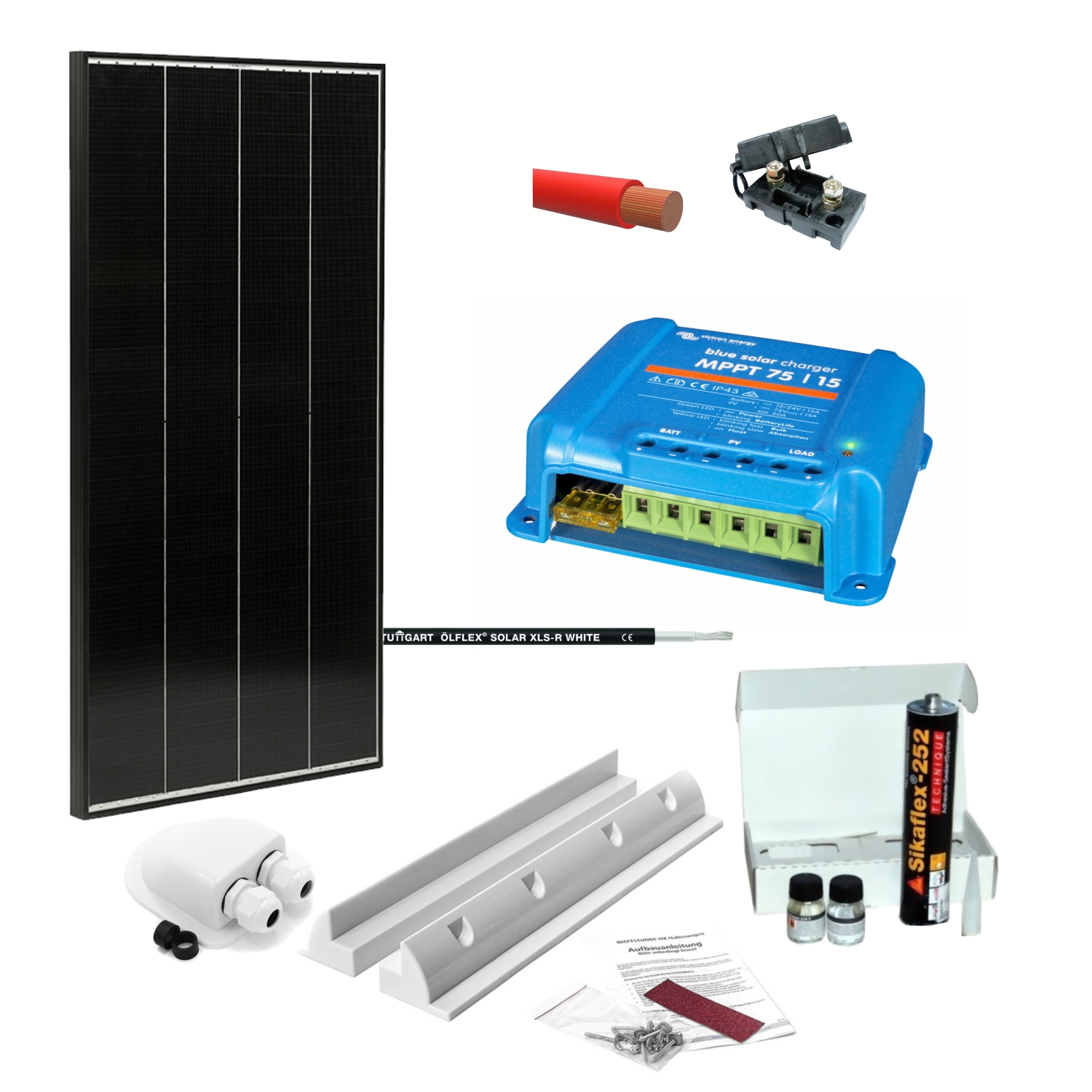 Solaranlage Komplettset 160W Schindelzellen-Modul